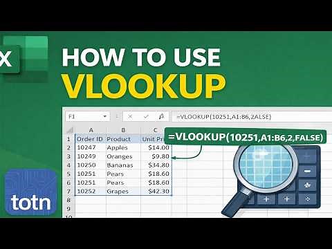 How to use the VLOOKUP function in Excel