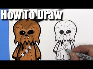 How To Draw a Cute Cartoon Chewbacca - EASY Chibi - Step By Step - Kawaii