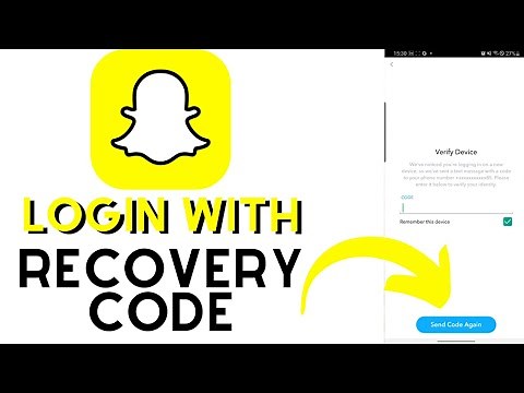 How to Login Snapchat With Recovery Code? Log into Snapchat with Recovery Code | Snapchat App 2022