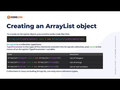 Creating an ArrayList | CodeGym University Course