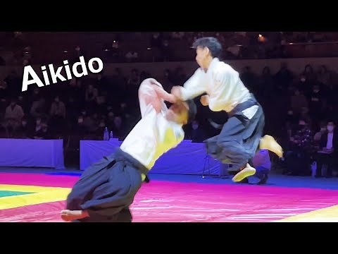 Amazing! Aikido is demonstrated at the KUDO tournament by Shirakawa Ryuji