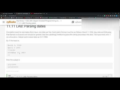 LAB: Parsing dates
