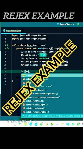 Pattern + Matcher = Java Regex Explained#coding #rejex#java#shorts #learnwithrehan