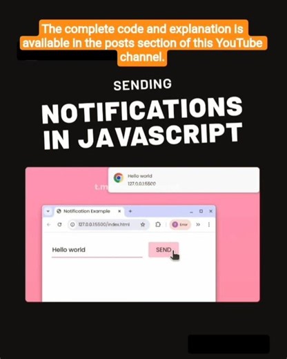 🔔 Sending Notifications #javascript #css #html #notification #warning #tutorial #how #webdev #coding