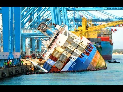 Big Container Ships Crashing Compilation