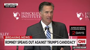 Former Republican presidential candidate Mitt Romney slams Donald J. Trump in a speech in Salt Lake City, warning Republicans that Trump is unfit to be president: cnn.it/1L6pgzr "If we Republicans choose Donald Trump as our nominee, the prospects for a safe and prosperous future are greatly diminished," Romney says. | CNN Politics