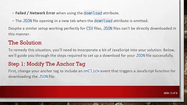 How to Make Your JSON Files Download Instead of Opening in a New Tab