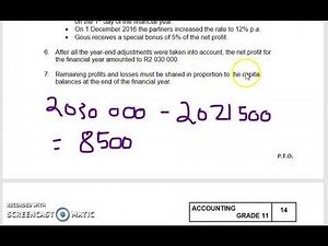 Grade 11 Partnerships: Capital and Current account note