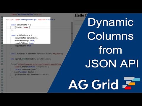 Dynamically Creating Columns from JSON API call in AG Grid