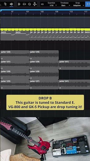Drop B from an E Standard Tuned Guitar