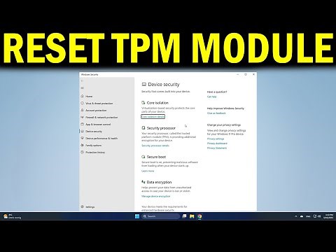 How To Reset TPM Trusted Platform Module on Windows PC - Quick Fix