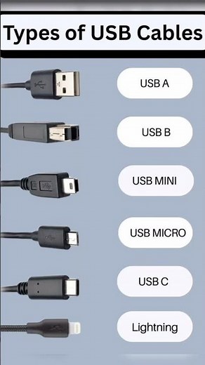"6 Types of USB Cables You Must Know 😱 USB-A, USB-C, Lightning & More
