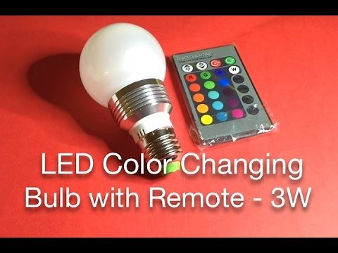 LED Color Changing Bulb with Remote - 3W
