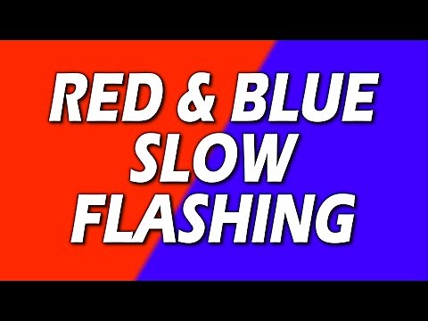 RED & BLUE SLOW Flashing colours LED Lights - Party Strobe - Color Changing Screen - 3 Hours