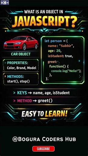 What is an object in JavaScript? | JavaScript Object Tutorial for Beginners 🔥 | Learn JavaScript