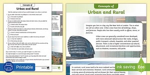 Concepts of Urban and Rural