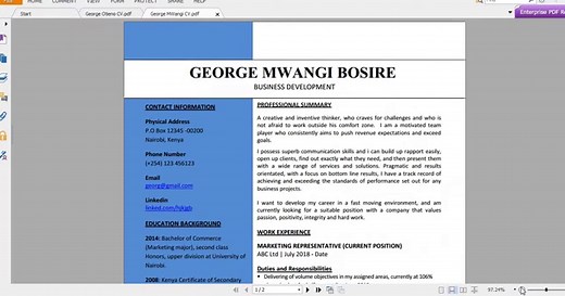 Best CV samples and Resume samples Ms Word download.